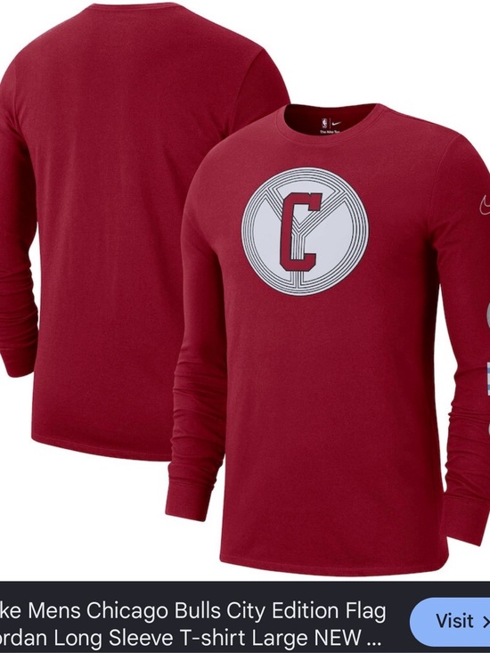 Nike Other - Nike Men's Chicago Bulls City Edition Maroon Graphic Long Sleeve Shirt